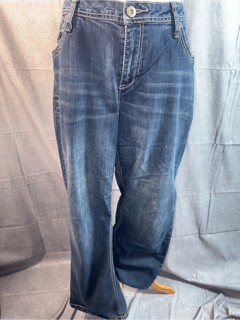 2305-Cato Women's Relaxed Straight Blue Denim Jeans